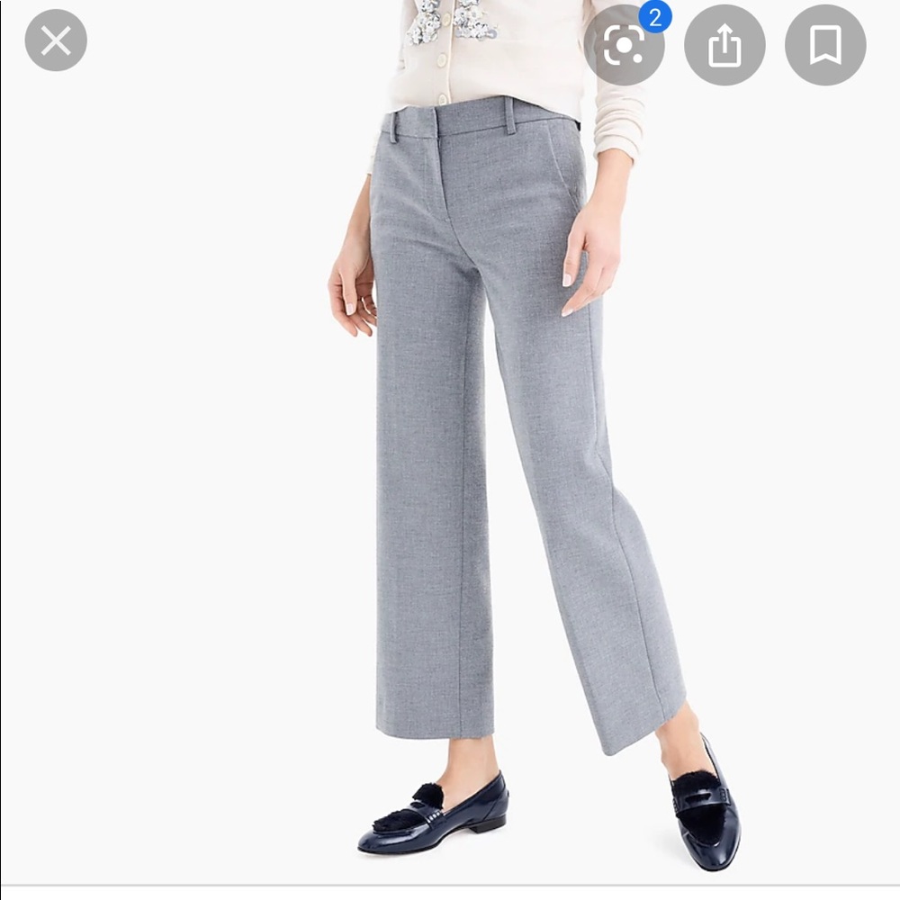 J Crew High Rise Gray Wide Leg Peyton Pant